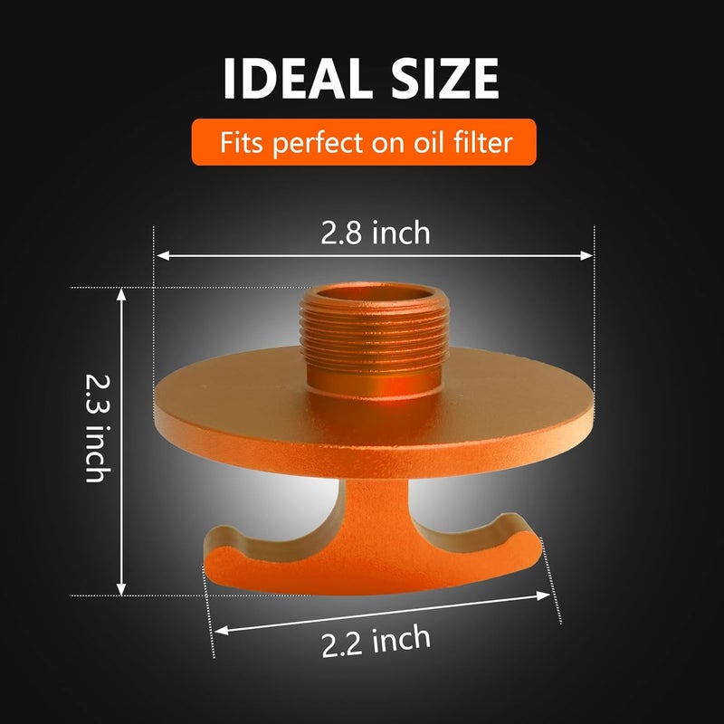 minlen Oil Filter Plug Tool, Aluminum Alloy Oil Filter Plug tool for Dodge Ram 2500, 3500, 4500, 5500 Cummins 05083285aa Mo285 Turbo Diesel 5.7l 6.4l 6.7l (Orange) - Image 5